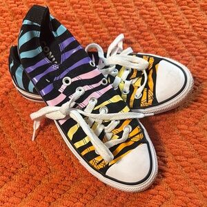 2/$25 Converse multicolor and Black Zebra Print Sneakers
